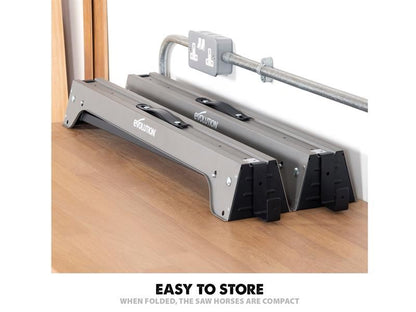 EVL Metal Folding Sawhorse Stand (Twin Pack)