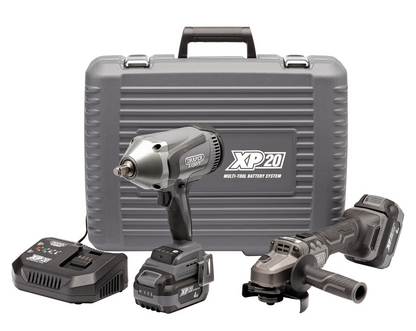 Draper XP 20 WRENCH & GRINDER KIT 24047 XP20 20V Cordless Grinder and 1/2" Impact Wrench Kit