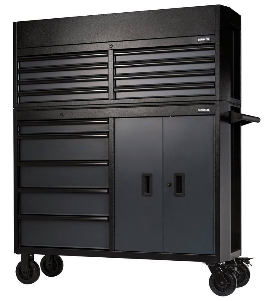 Draper 52" 8 DRW T/CHEST/5 DRW R/CAB 13 Drawer Combined Roller Cabinet and Tool Chest, 52", Grey