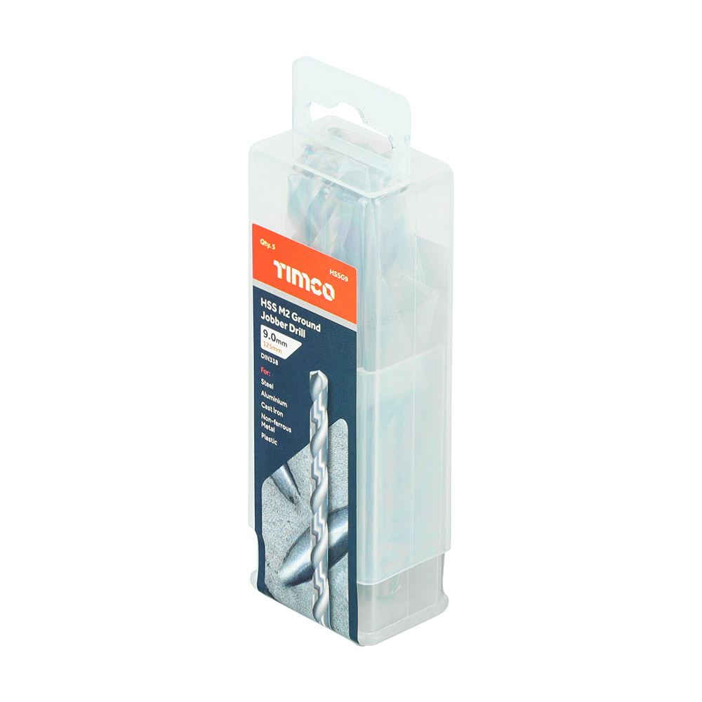 TIMCO HSS-G Jobber Drill Bit M2 9.0mm Pack 5