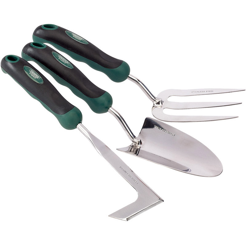DRAPER Garden Tool Set Fork Trowel Weeder Heavy duty Soft Grip 27436