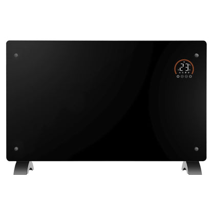 Baridi DH139 Electric Glass Panel Heater, 2000W, Thermostat Controlled Radiator with 24Hr 7 Day Timer, Wi-Fi Enabled, Remote Control, Black | 230V