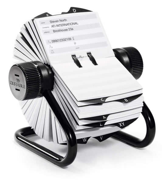 Durable TELINDEX Rotary Address Card Holder | 500 Cards & A-Z Index