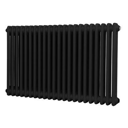 Baridi DH364 Horizontal Traditional 2 Column Radiator 600 x 1012mm - Black | Steel | Horizontal traditional two column radiator delivers a BTU output