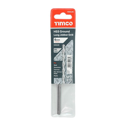 TIMCO HSS-G Long Series Drill Bit M2 6.0mm Pack 1
