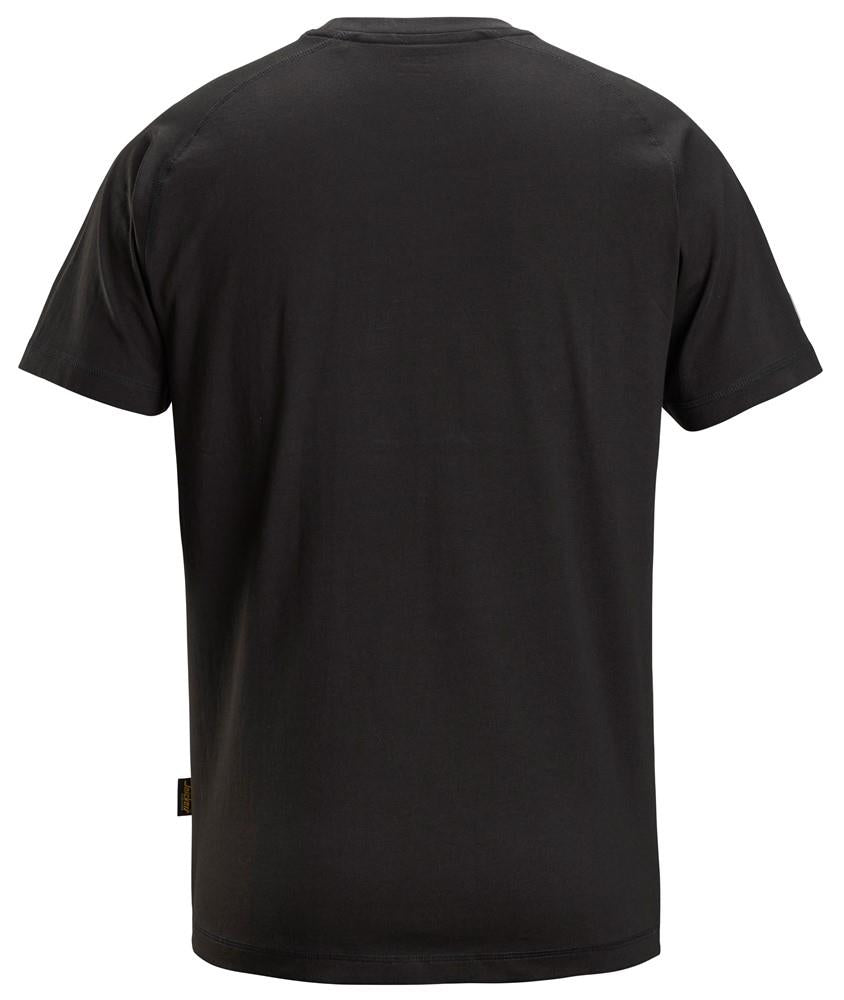 Snickers Workwear Logo T-Shirt Black Size Large Premium Cotton Short Sleeve Crew Neck Work T-Shirt for Tradesmen Construction Industrial and Everyday Wear