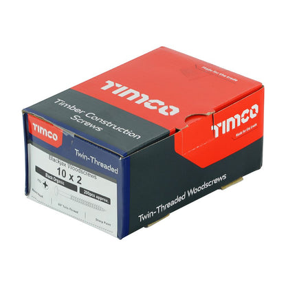 TIMCO Blackjax Screw PZ2 RND Black 10 x 2 Black Pack 200