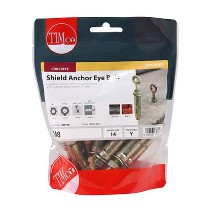 TIMCO Shield Anchor Eye - ZYP M8 Gold Pack 14
