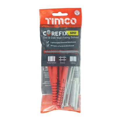 TIMCO Corefix Dot & Dab Wall Fixing 5.0 x 120 Pack 4