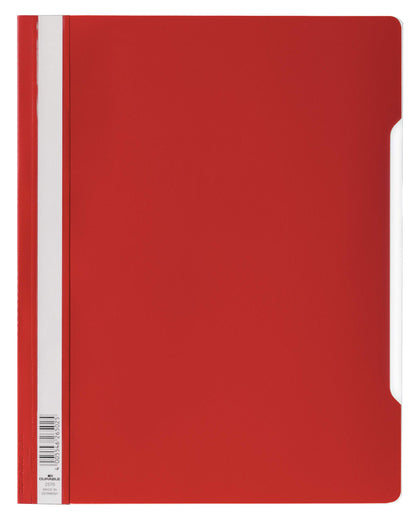 Durable Clear View Project Folder Document Report File | 50 Pack | A4+ Red