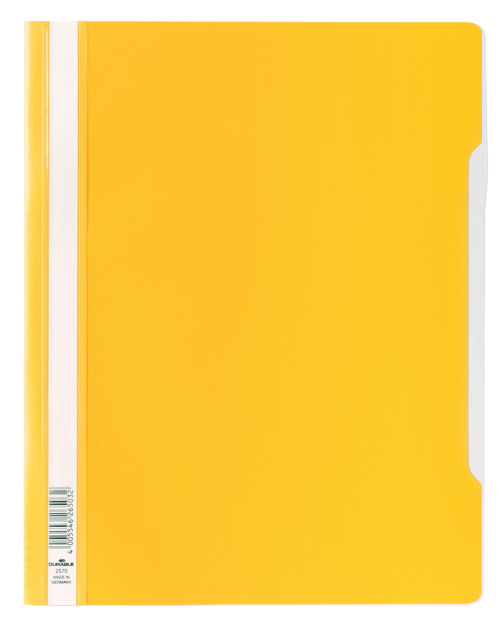 Durable Clear View Project Folder Document Report File | 50 Pack | A4+ Yellow