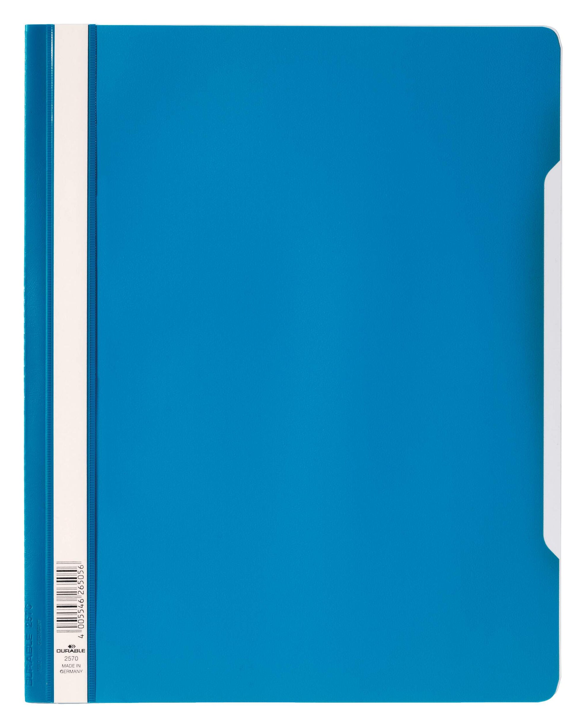 Durable Clear View Project Folder Document Report File | 50 Pack | A4+ Blue