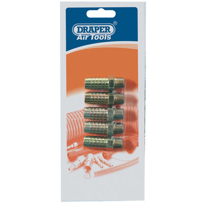 Draper 1/4TAPER X 1/2HOSE CON'TOR 5 25844 1/4" Taper PCL Male Screw Tailpieces Pack of 5