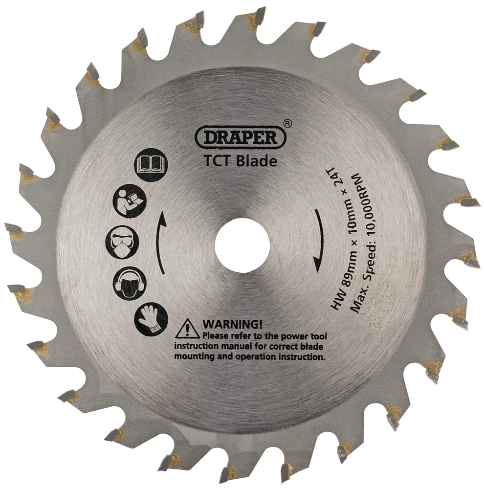 Draper TCT BLADE 89MM 25912 89mm TCT Blade for Storm ForceÂ® Mini Plunge Saw