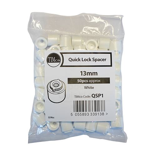 TIMCO Quick Lock Spacer 13mm White Pack 50
