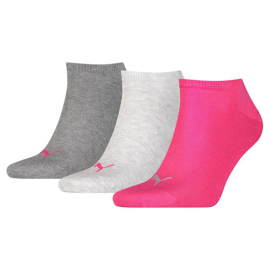 Puma Sneaker Invisible Socks (3 Pairs) Pink/Grey/Charcoal 2.5-5