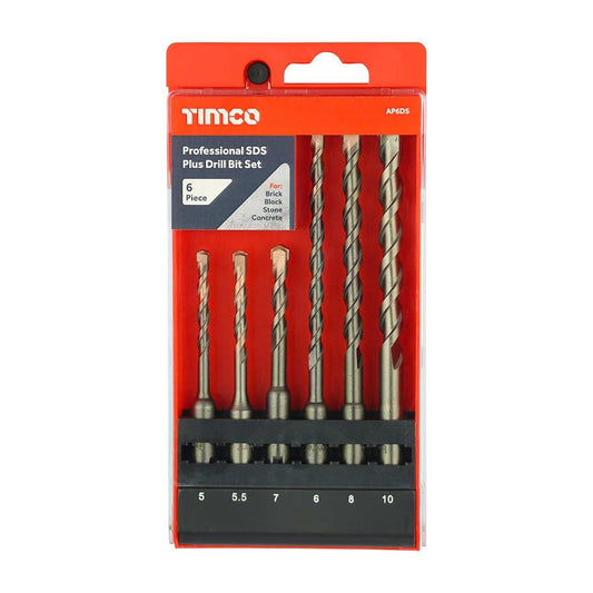 TIMCO Pro SDS Plus Drill Bit Set 6pc Pack 1
