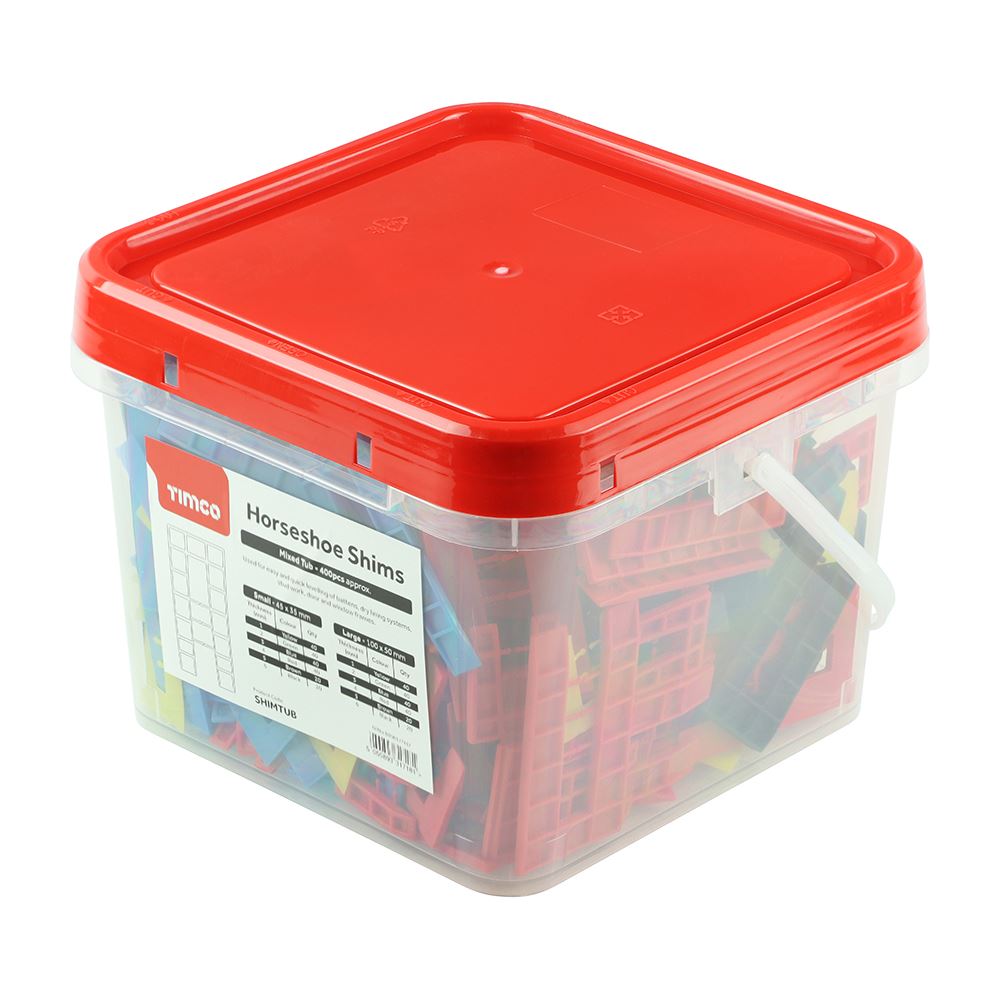 TIMCO Assorted Horseshoe Shims Tub 1.0 - 6.0mm Pack 400