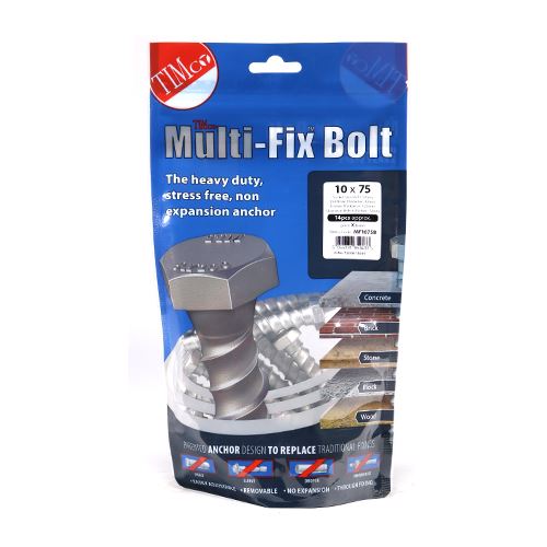 TIMCO Multi-Fix Bolt Hex Head 10.0 x 75 Silver Pack 14