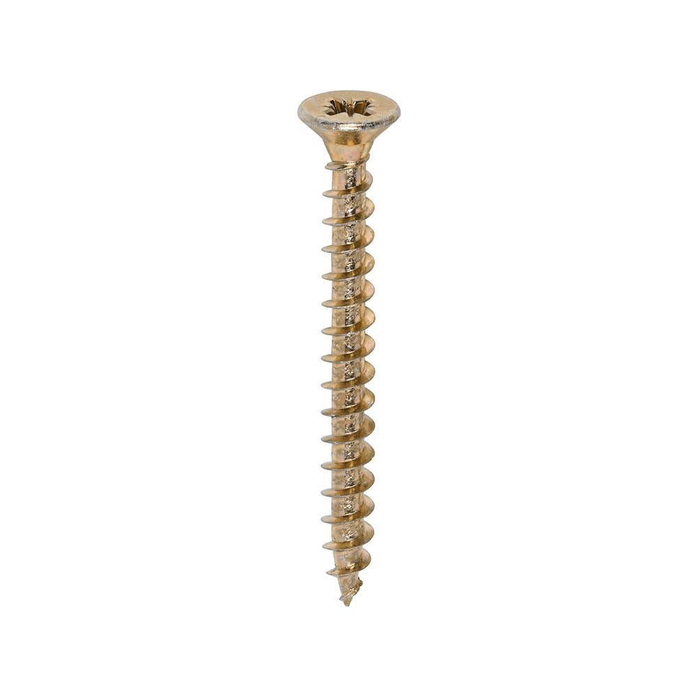 TIMCO Solo Woodscrew PZ2 CSK ZYP 5.0 x 50 Gold Pack 200