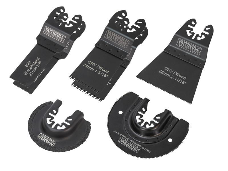Faithfull FAIMFKIT7 Multi-Function Tool Blade Set, 7 Piece |