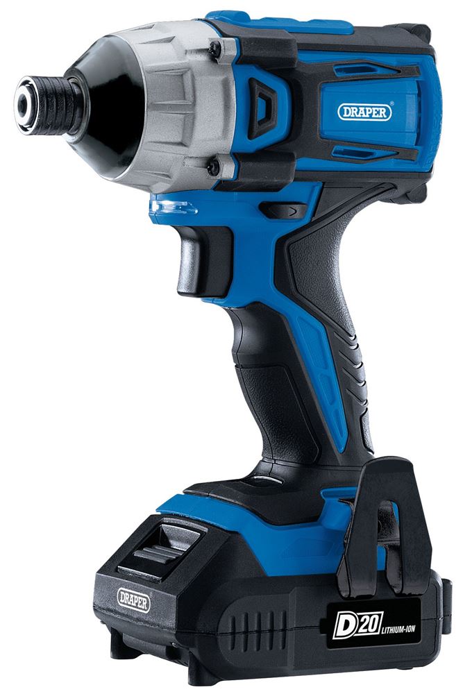 Draper D20 B'LESS IMPACT DRIVER SET 86958 86958 D20 20V Brushless Impact Driver, 1/4" Hex, 180Nm, 2 x 2.0Ah Batteries, 1 x Charger