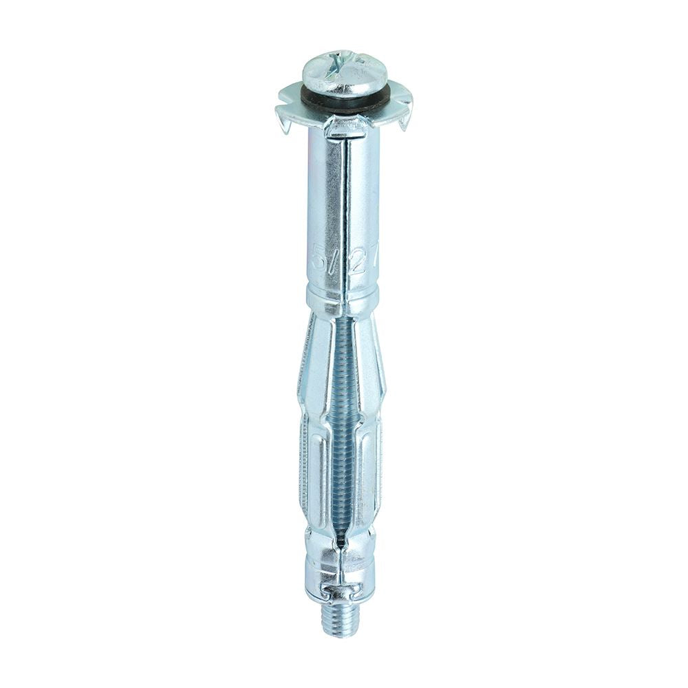 TIMCO Metal Cavity Anchor Zinc M5 x 65 (70mm Screw) Silver Pack 100