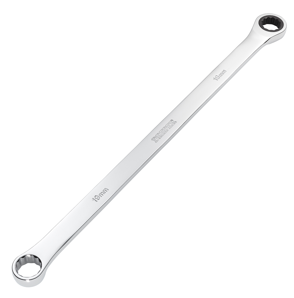 Draper 19MM LONG RATCHET RING SPANNER 27777 27777 HI-TORQÂ® Metric Extra-Long Double Ring Ratchet Spanner