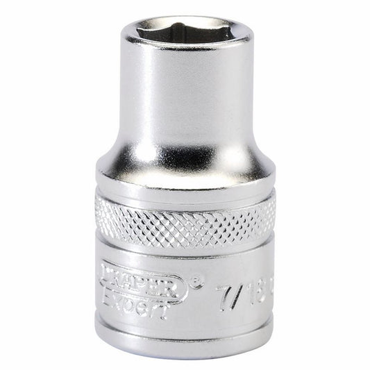 16625 Draper Expert Expert 6 Point Imperial Socket, 1/2 Sq. Dr., 7/16 H-AF/MS 1/2 Sockets Professional Trade DIY Workshop Garage Use