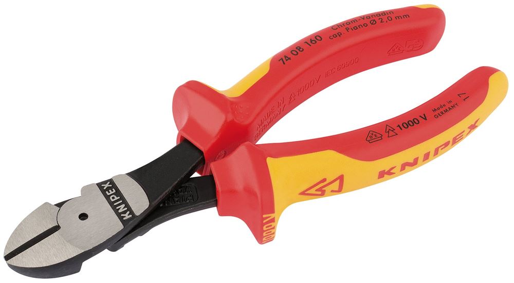 Draper VDE HI-LEV. NIPPERS 160MM 32022 VDE Insulated High Leverage Diagonal Side Cutters