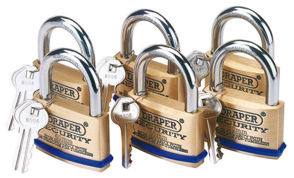 Draper 6 K/ALIKE S/B PADLOCKS 60MM 67663 Pack of Six Padlocks