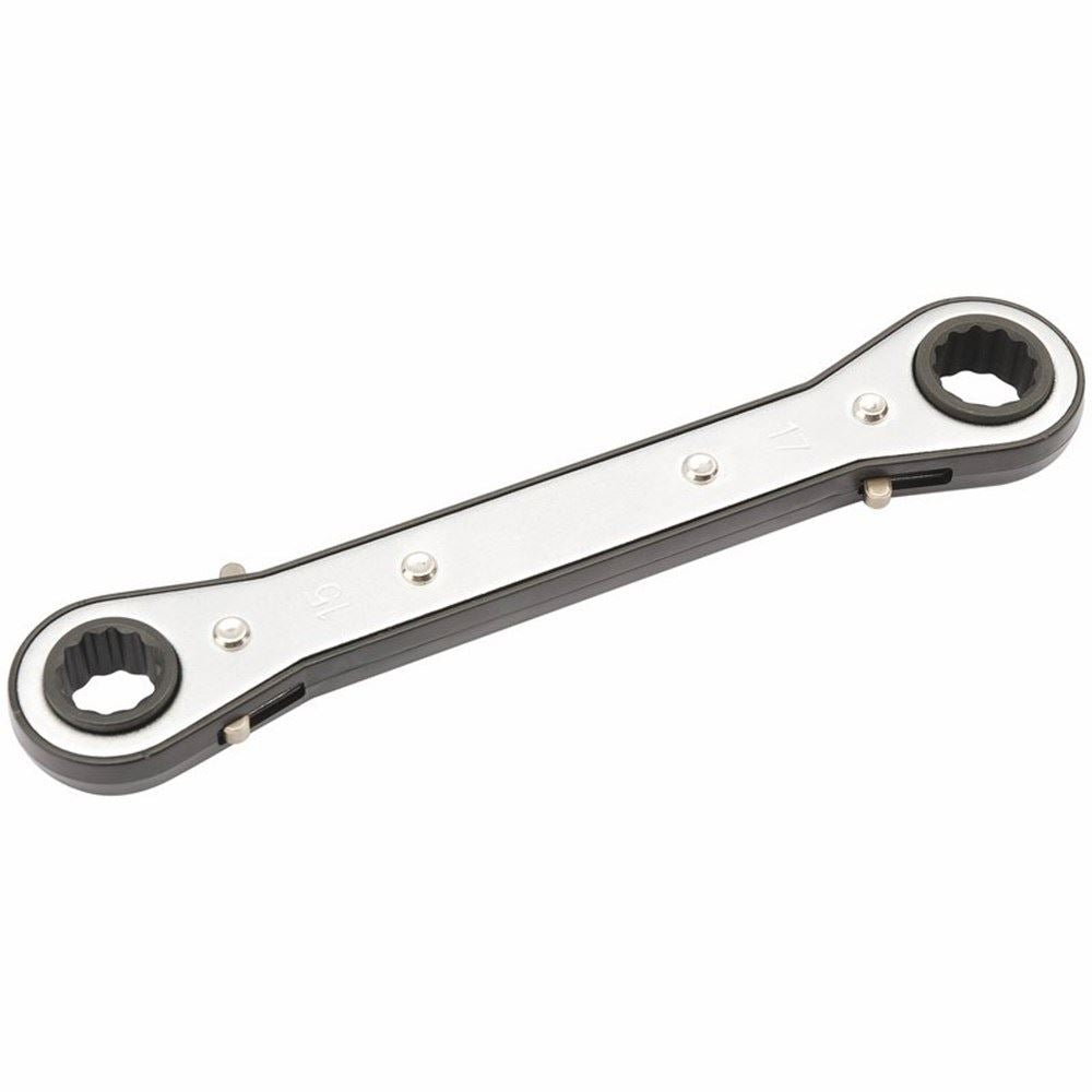 31996 Draper Ratcheting Ring Spanner, 15 x 17mm 651 Spanner/Wrench Ratchet Spanners Professional Trade DIY Workshop Garage Use