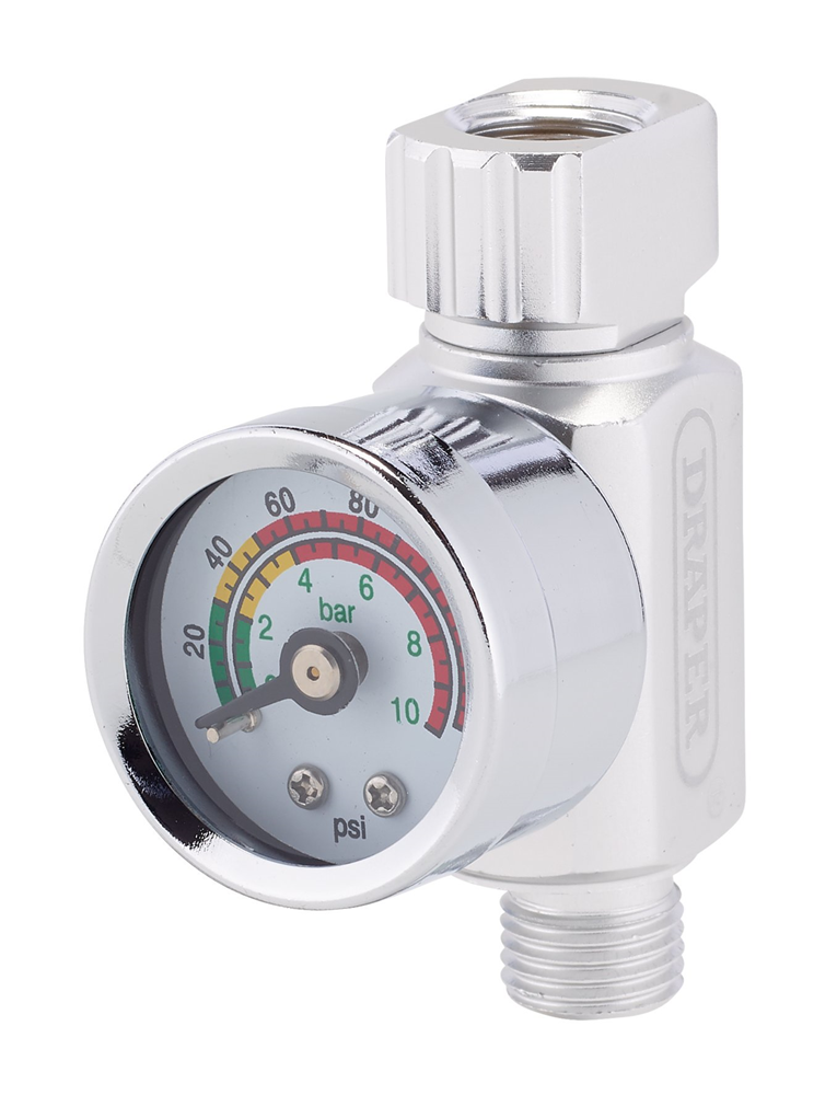 Draper ON-GUN AIR REGULATOR & GAUGE 28377 1/4" BSP On-Gun Air Regulator and Gauges