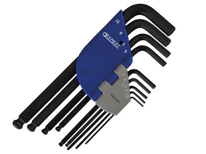Expert E113976 Ball End Hexagon Key Long Arm Set, 9 Piece (1.5-10mm)