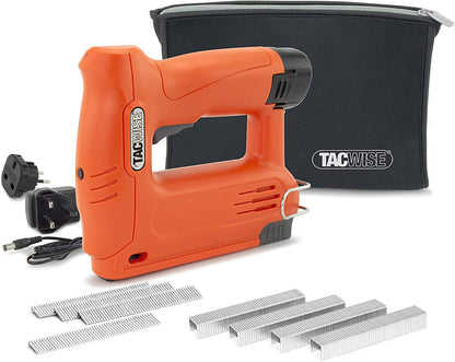 Tacwise 1586 140-180EL Cordless 12V Staple/Nail Gun with Bag 200 Staples/Nails – Professional Trade Stapling & Fixing Tool