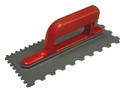 Faithfull FAISGTNOTP Notched Trowel V 4mm & Round 7mm Plastic Handle 11 x 4.1/2in |