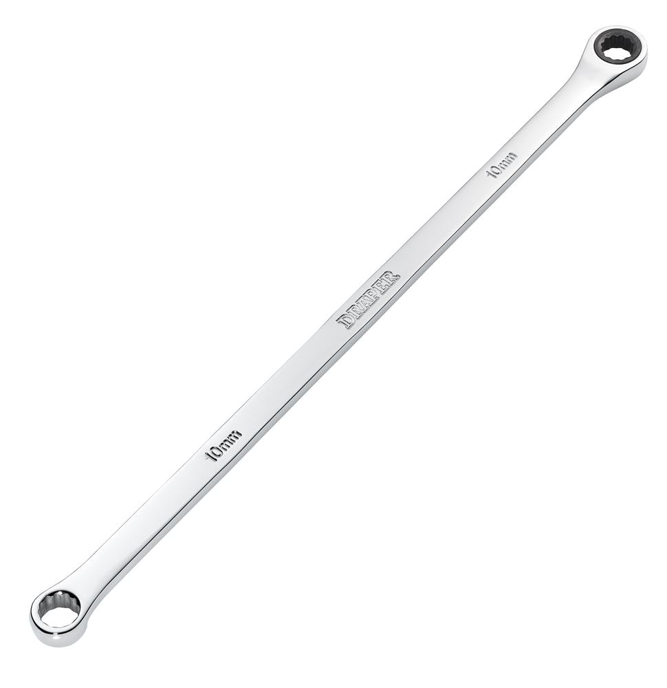 27766 Draper HI-TORQ Metric Extra-Long Double Ring Ratchet Spanner, 10mm 8231BSXLMM Spanner/Wrench Ratchet Spanners 295mm Professional Trade DIY Wo