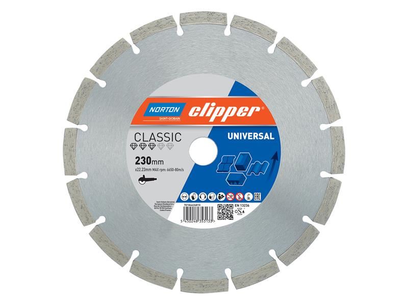 NortonClipper 70184626810 Classic Universal Blue Diamond Blade 230 x 22.23mm