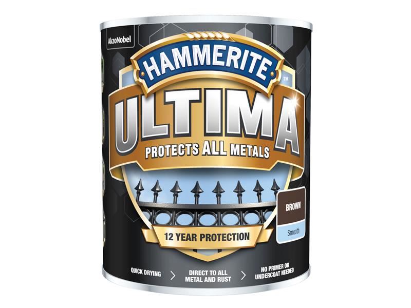 Hammerite 5362530 Ultima Metal Paint Smooth Brown 750ml