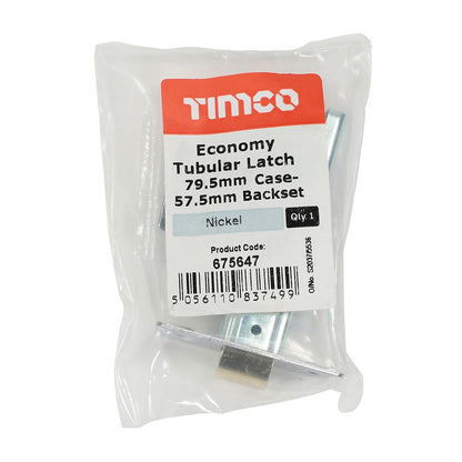 TIMCO Eco Tubular Latch Nickel 79.5mm Pack 1