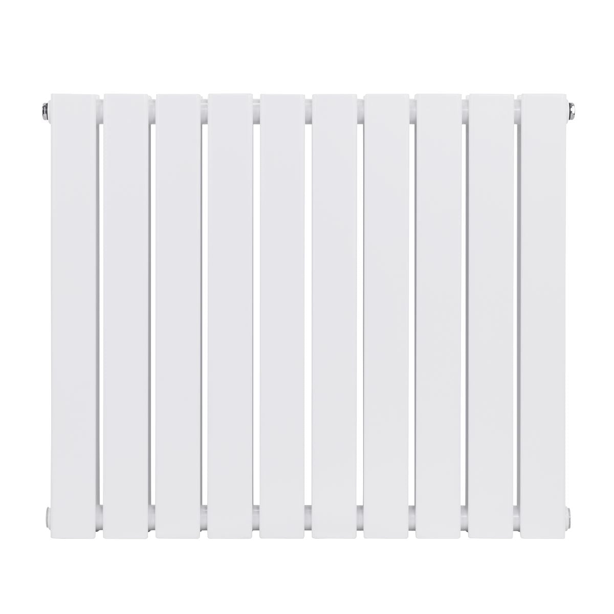Baridi DH350 Horizontal Radiator Contemporary Double Flat Panel Design 600 x 700mm - White | Steel | Horizontal flat panel design delivers a BTU