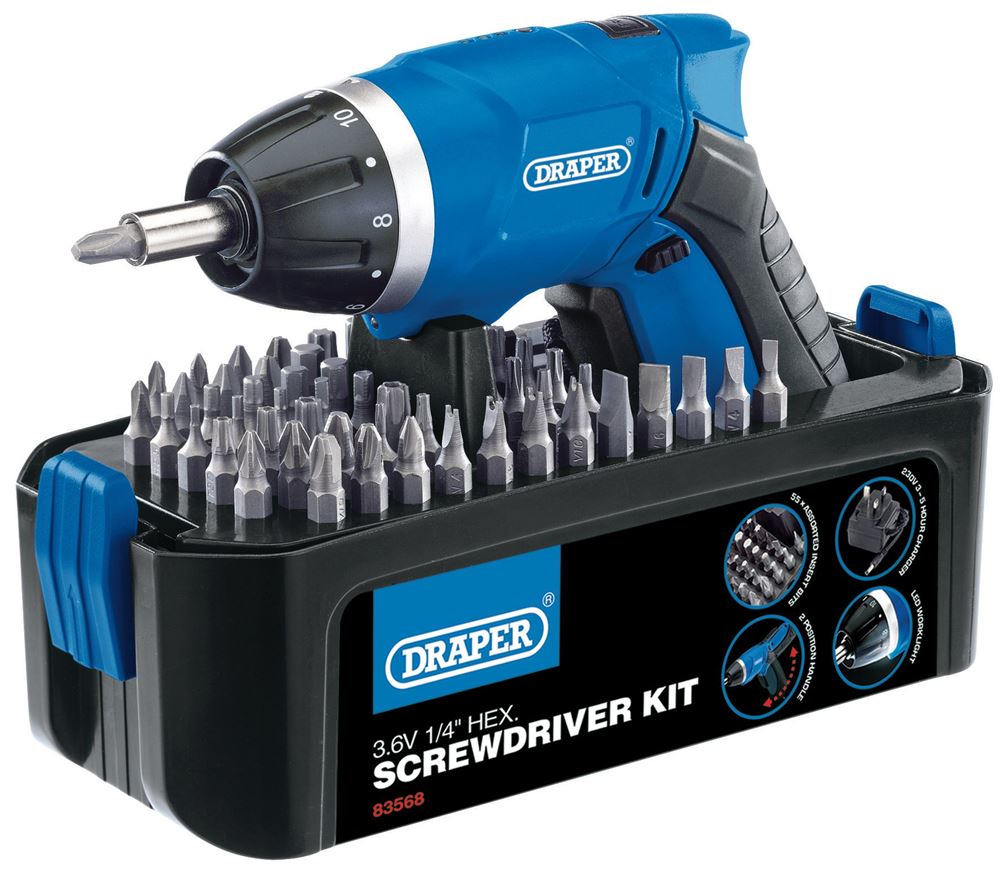 DRAPER 83568 - Draper Storm Force® Cordless Li-ion Screwdriver Kit (3.6V)
