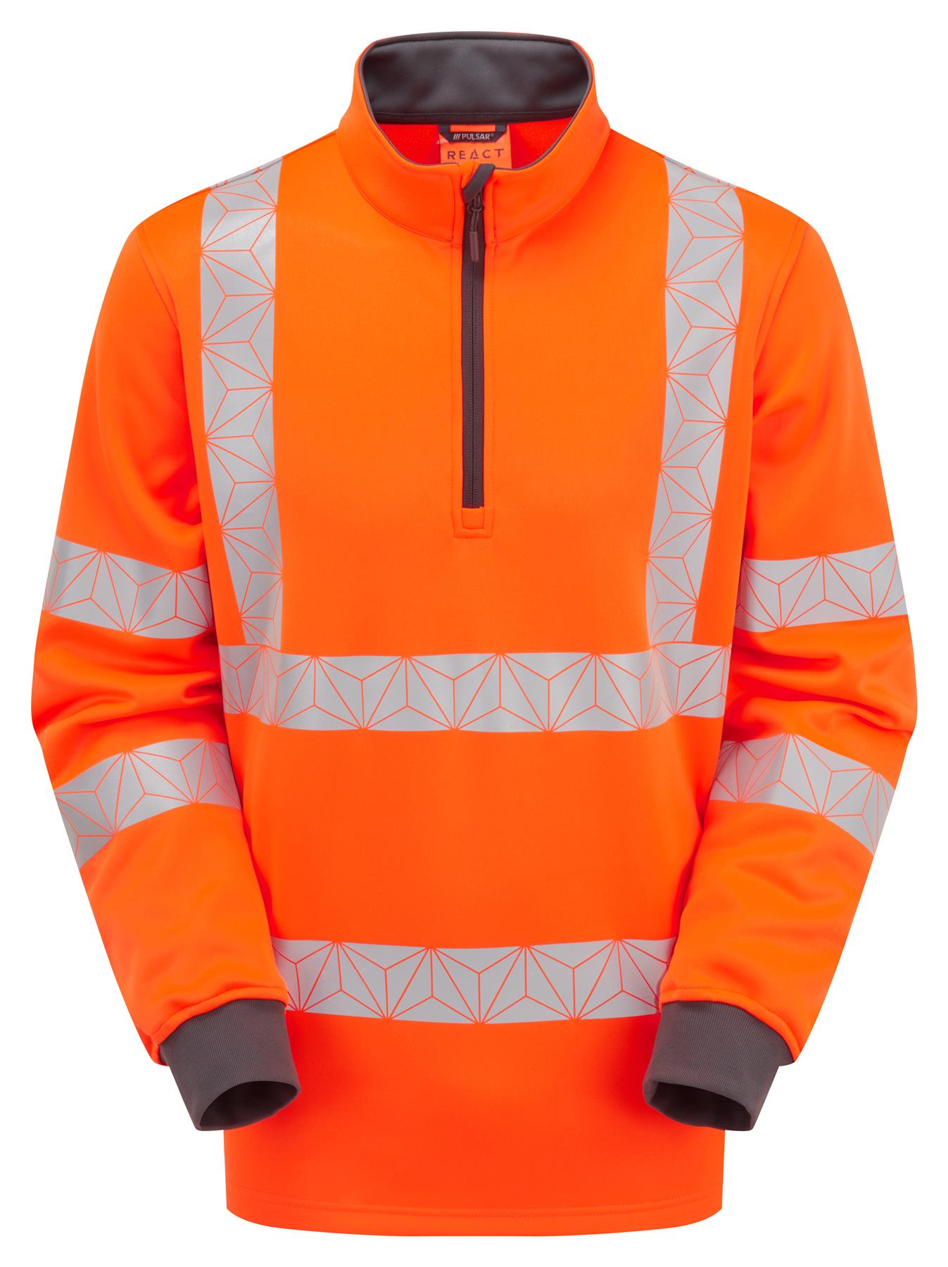 Pulsar RCT Hi Vis 1/4 Zip Sweatshirt Yellow Orange EN ISO 20471 Class 3 Workwear