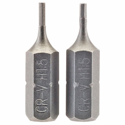 Draper 2PC 25MM 1.5MM HEX S/D BIT 63944 1/4" hex. Hexagonal E Shank Insert Bits