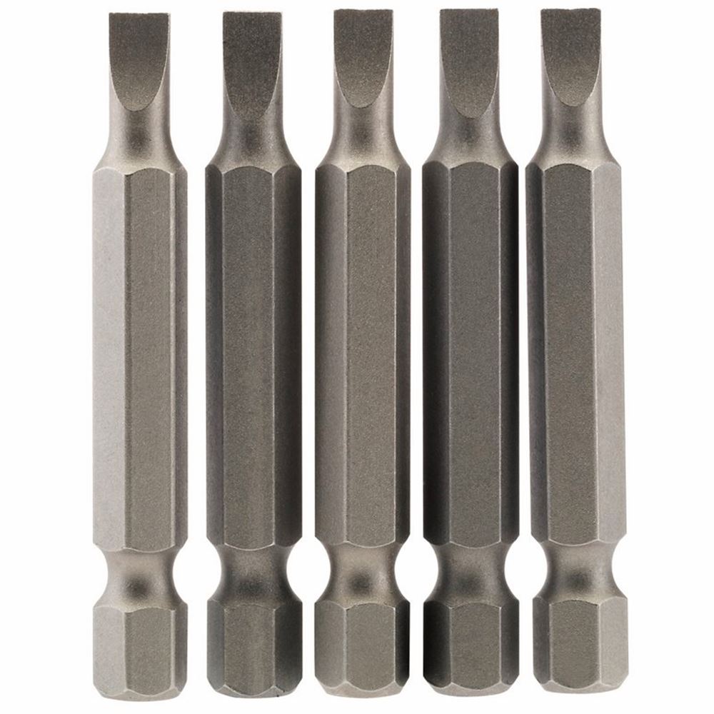 Draper 5PC 50MM 4.5MM P.SLOT.S/D BIT 64270 1/4" Hex. Plain Slot E Shank Insert Bits