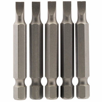 Draper 5PC 50MM 4.5MM P.SLOT.S/D BIT 64270 1/4" Hex. Plain Slot E Shank Insert Bits