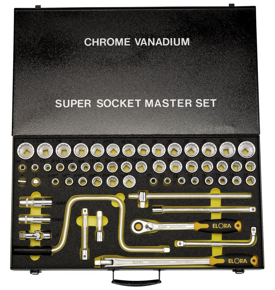 Draper 1/2SQ DR SOCKET SET AF-MM-WW 15372 1/2 Sq. Dr. MM/AF/WW Combined Socket Set (58 Piece)