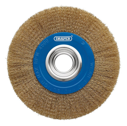 Draper BENCH GRINDER WIRE WHEEL 200MM 08067 Brassed Steel Bench Grinder Wire Wheel Brushes