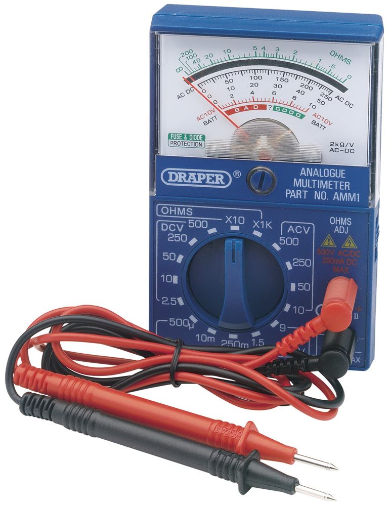 37317 Draper Pocket Analogue Multimeter AMM1 Multimeters 64 x 100 x 35mm Professional Trade DIY Workshop Garage Use