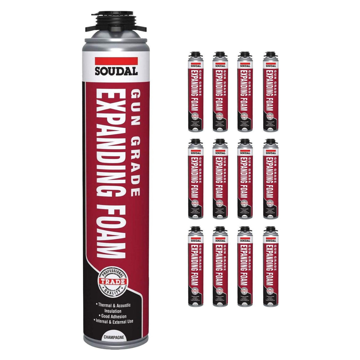 Soudal PU Expanding Foam 750ml Hand Held Gun Grade Gap Filler Sealant
